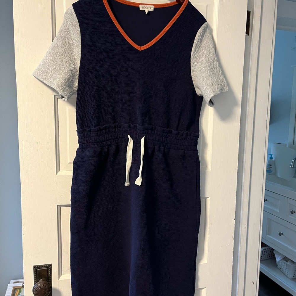 Navy and Gray Short Sleeve Roolee Dress
